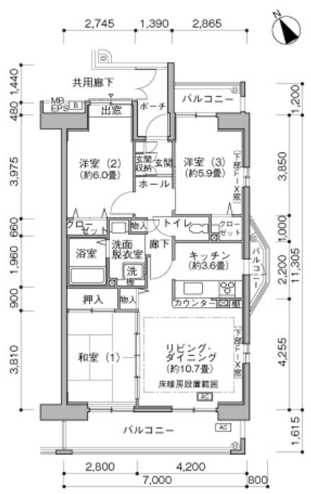 南浦和家族寮（コンフォール南浦和） 間取り