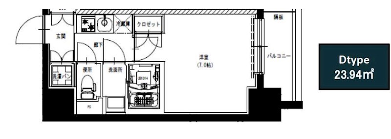 戸田公園独身寮（S-RESIDENCE戸田公園） 間取り