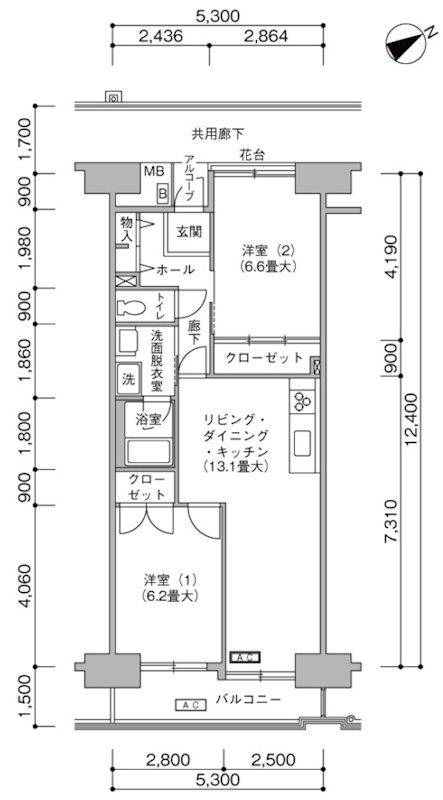 川崎旭町家族寮（川崎旭町ハイツ） 間取り