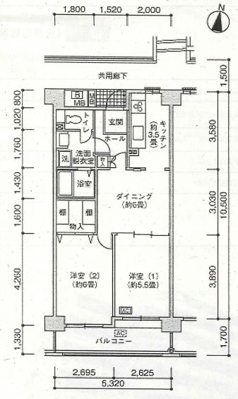 新蒲田家族寮（シャレール新蒲田） 間取り