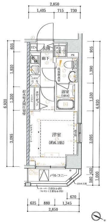 白楽独身寮（ベルシード横濱白楽） 間取り