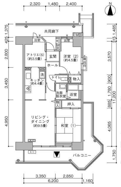 神谷家族寮（アーベイン神谷） 間取り