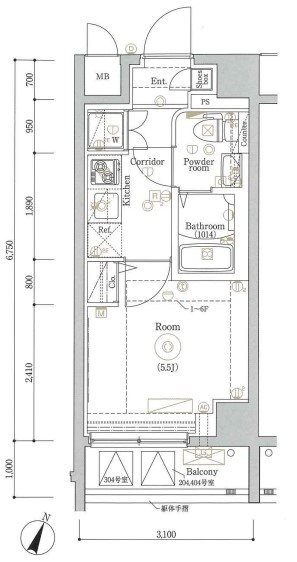 横浜鶴見独身寮（SHOKEN Residence横浜鶴見） 間取り