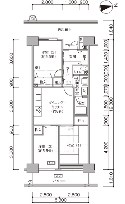 リプレ川口家族寮（リプレ川口二番街） 間取り