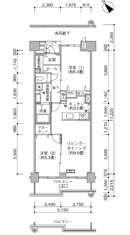 川崎日進家族寮（サンスクエア川崎） 間取り