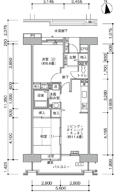 王子神谷家族寮（フレーシェル王子神谷） 間取り