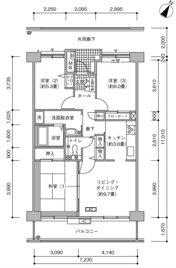 海浜幕張⑮家族寮（幕張ベイタウン　パティオス15番街） 間取り